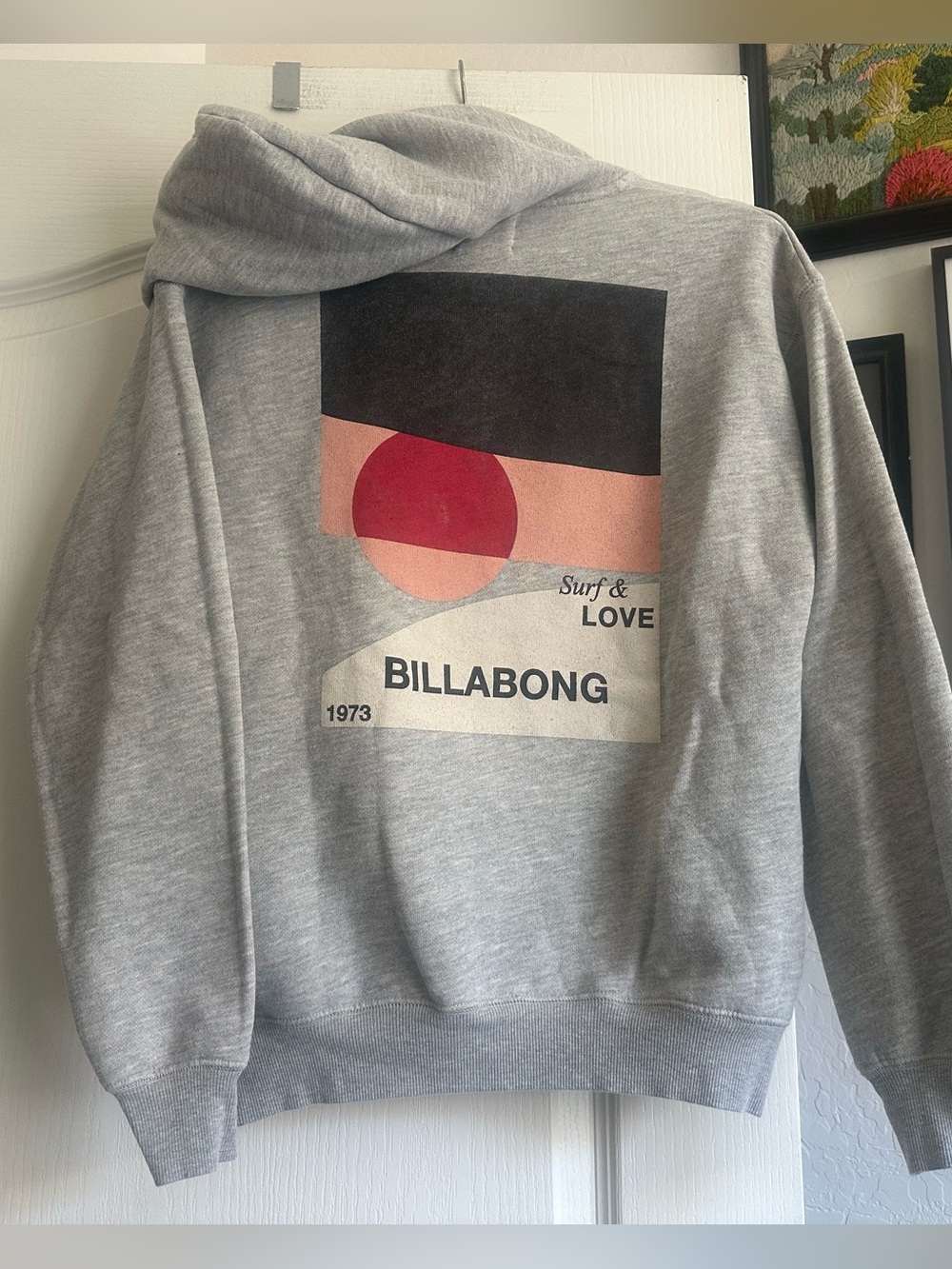 Billabong Love & Surf Grey Hoodie. Size: Small. Great condition